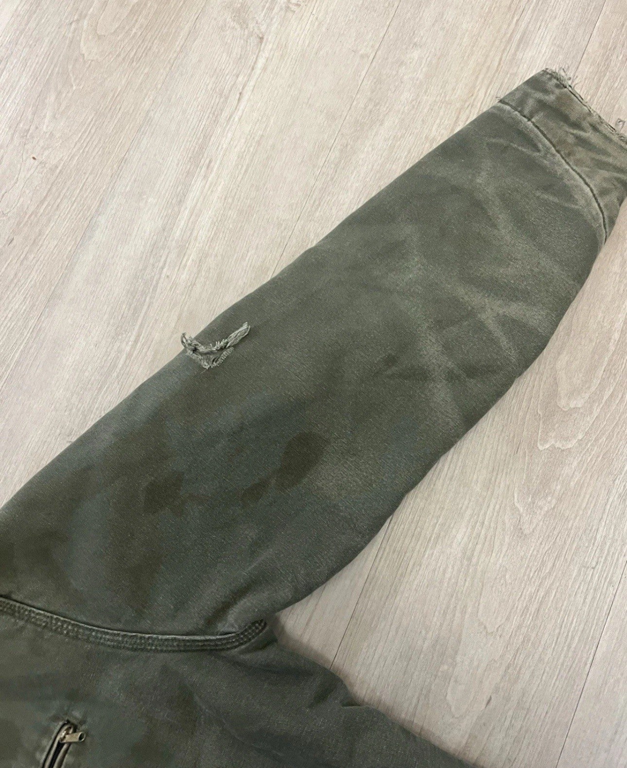 Vintage Carhartt Detroit J76 MOS Green Flannel Lined Jacket Men’s Size Large