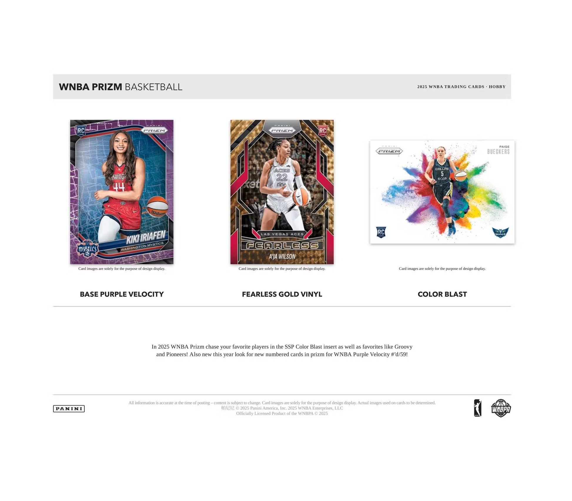 2025 Panini Prizm WNBA Basketball Hobby Box