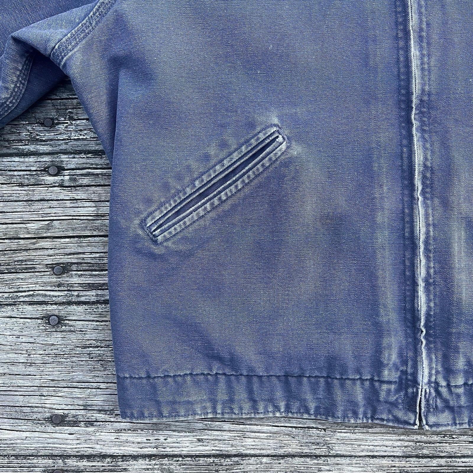 vintage 90’s carhartt j60 ptl aztec lined detroit jacket in petrol size large