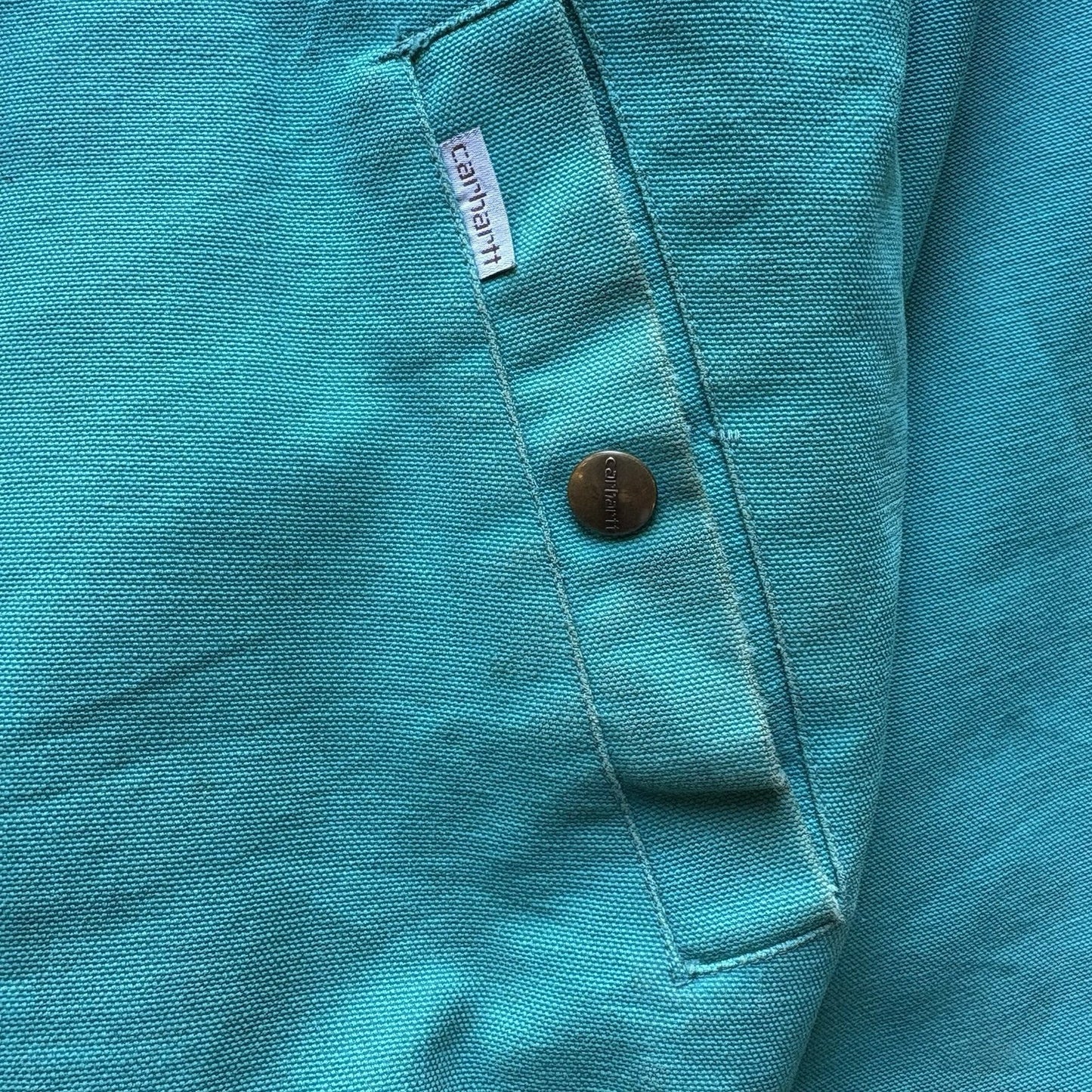 Vintage 1990s Teal CARHARTT Aztec Blanket lined Santa Fe Jacket  (JQ401) Sz L