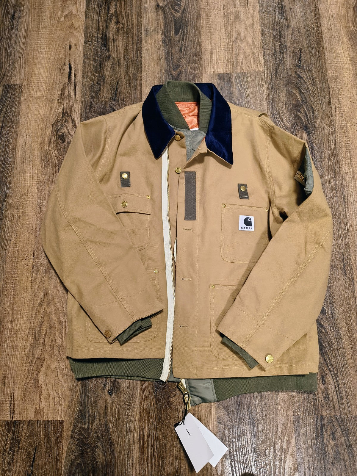 Carhartt WIP x Sacai  Michigan Jacket  MA-1  Brown L size NWT