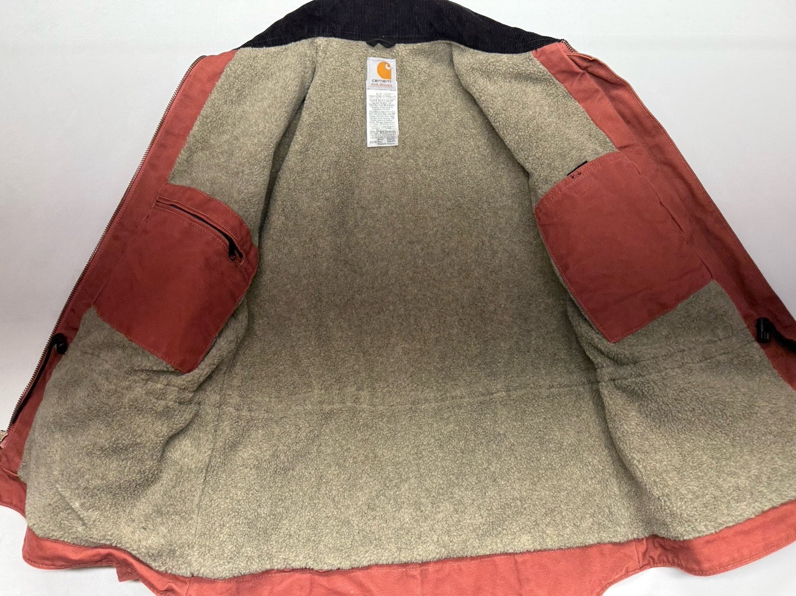 Vintage Y2K Carhartt WOMENS WC061 VRS Salmon Pink Sherpa Lined Sz Small Regular