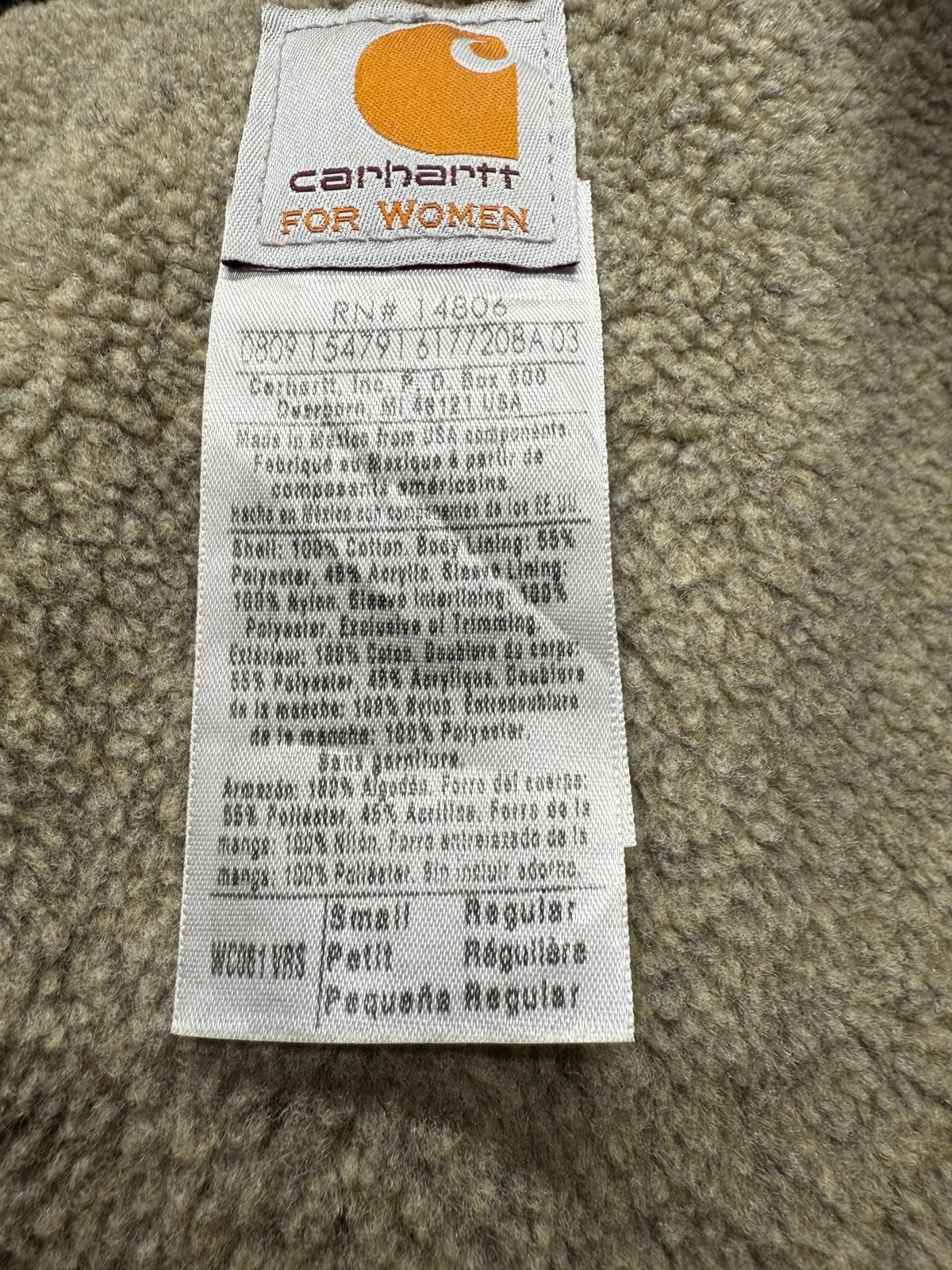 Vintage Y2K Carhartt WOMENS WC061 VRS Salmon Pink Sherpa Lined Sz Small Regular