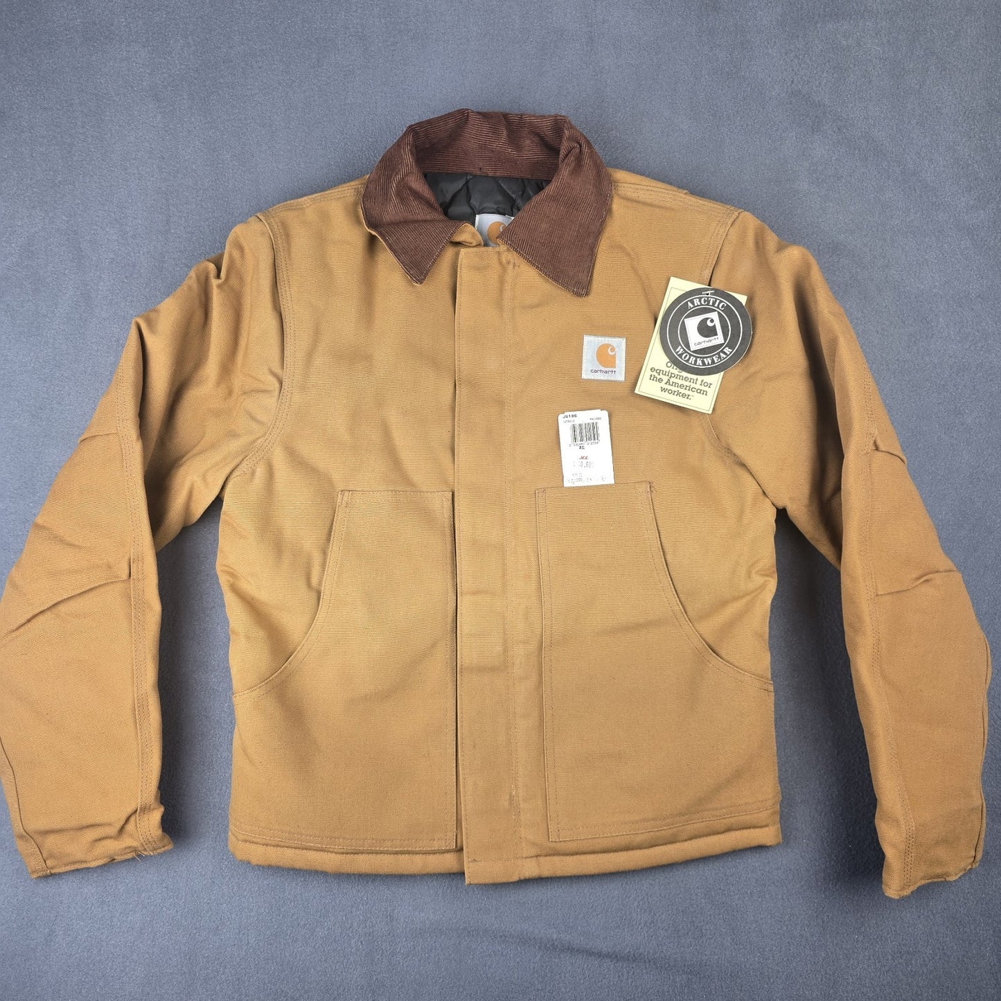 Vintage Carhartt Arctic J02 Jacket Quilt Lined Mens Small 36  Brown Deadstock