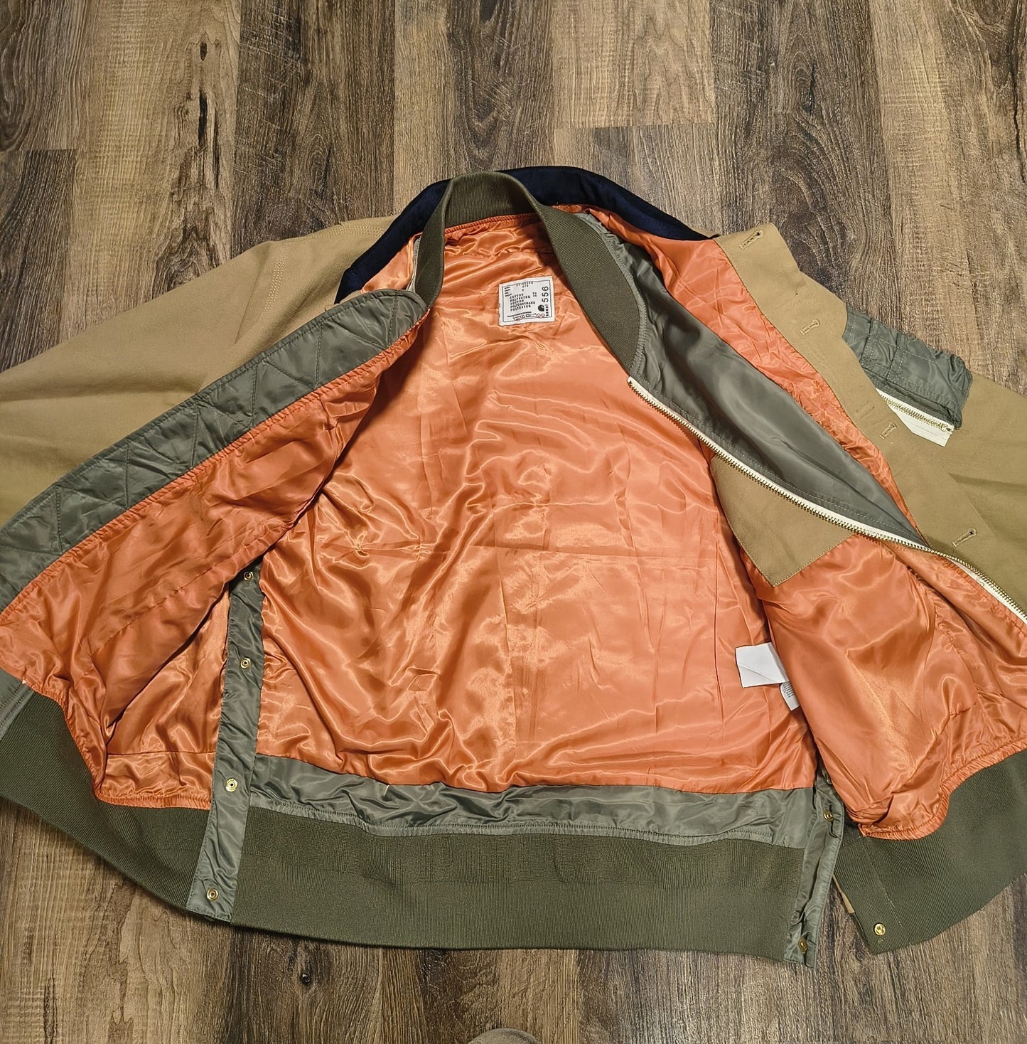 Carhartt WIP x Sacai  Michigan Jacket  MA-1  Brown L size NWT