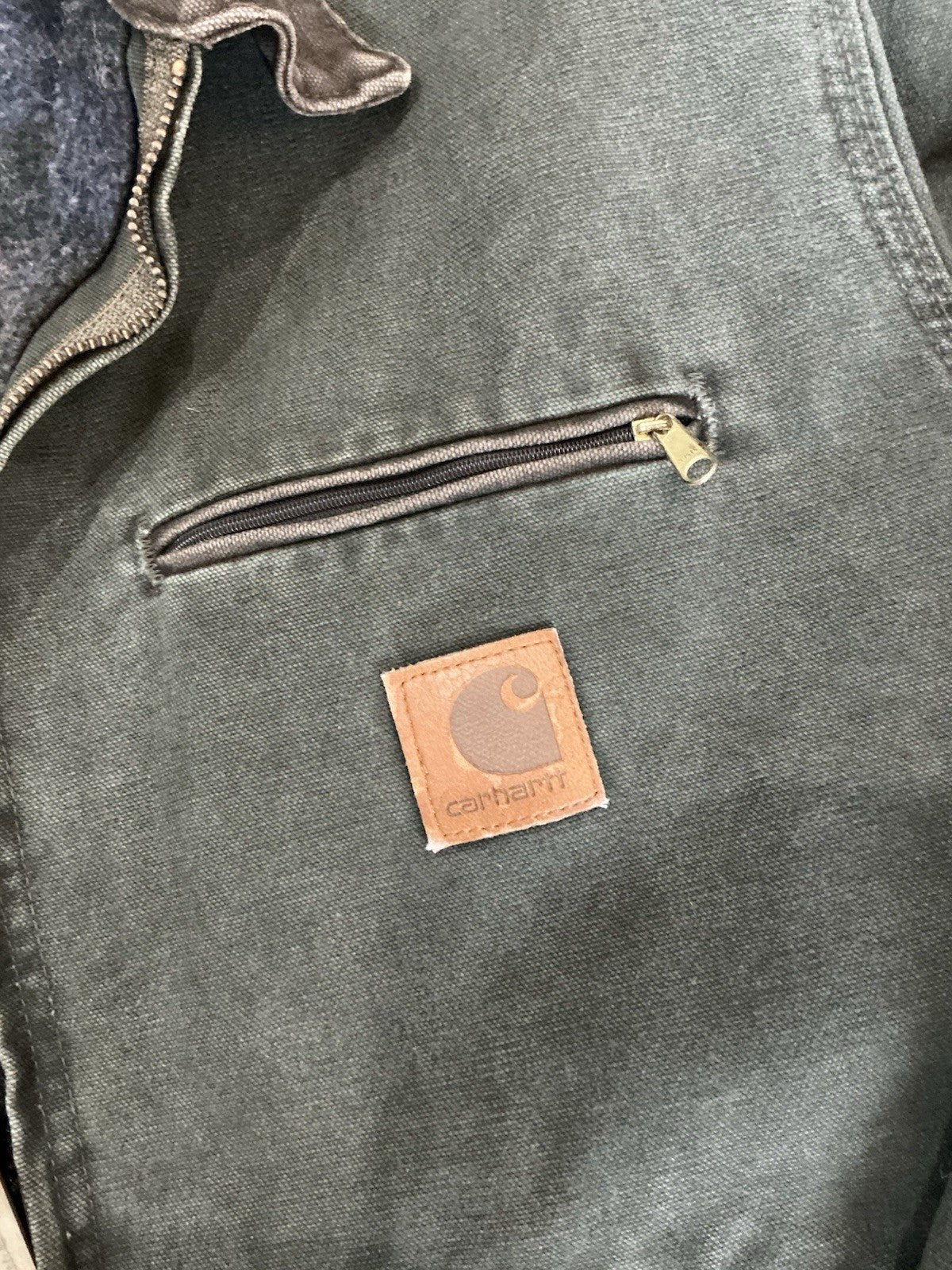 Green Carhartt Detroit Jacket J97 Tag Size M. 24x26. Made In USA. Vintage