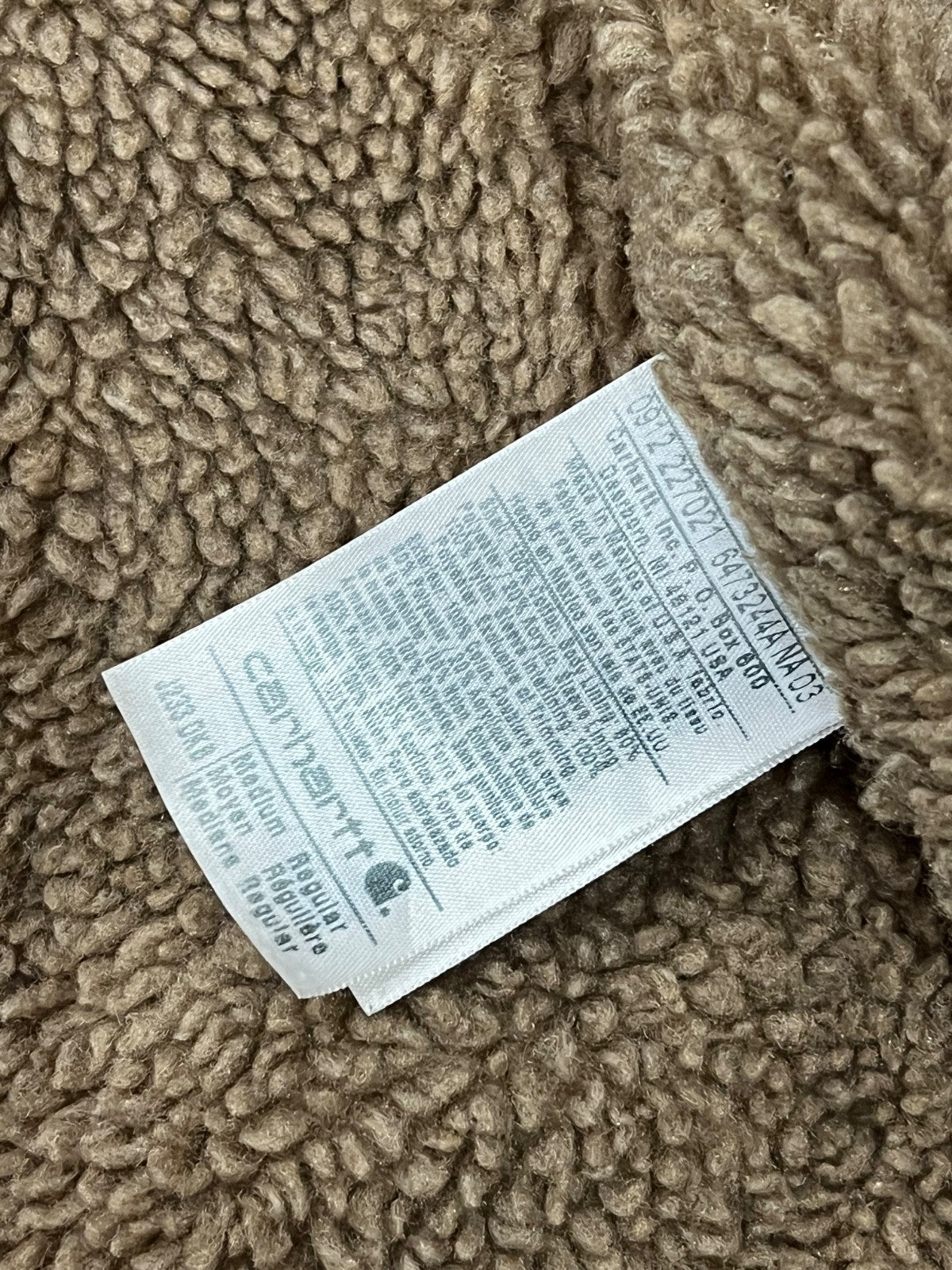 Carhartt Men's J233 DKB Dark Brown Sherpa Lined Trucker Jacket Size Medium