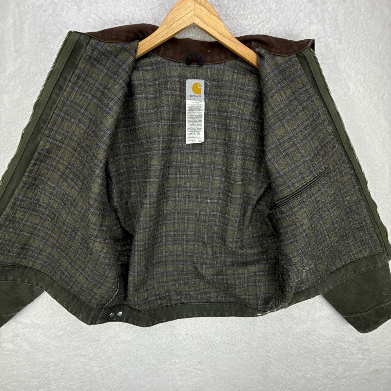 Carhartt VTG Detroit jacket blanket lined large moss green