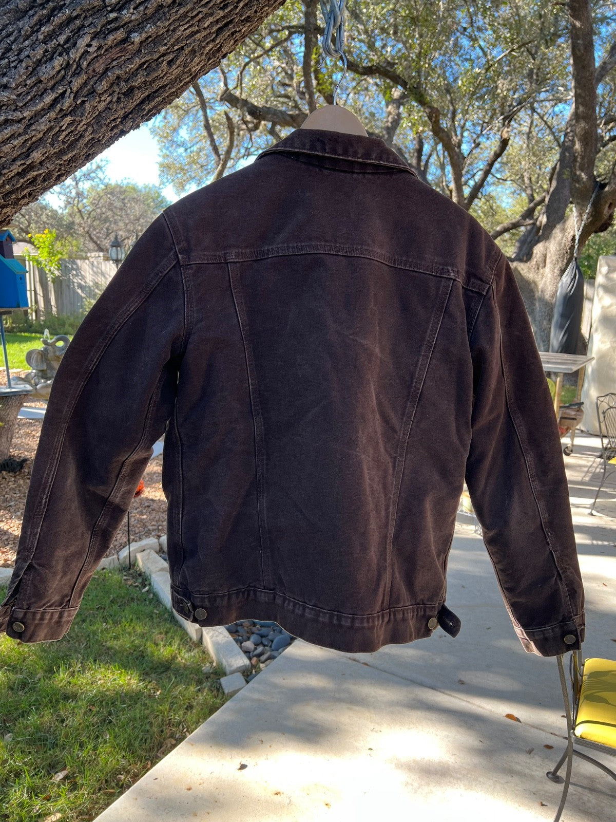 Carhartt Men's J233 DKB Dark Brown Sherpa Lined Trucker Jacket Size Medium