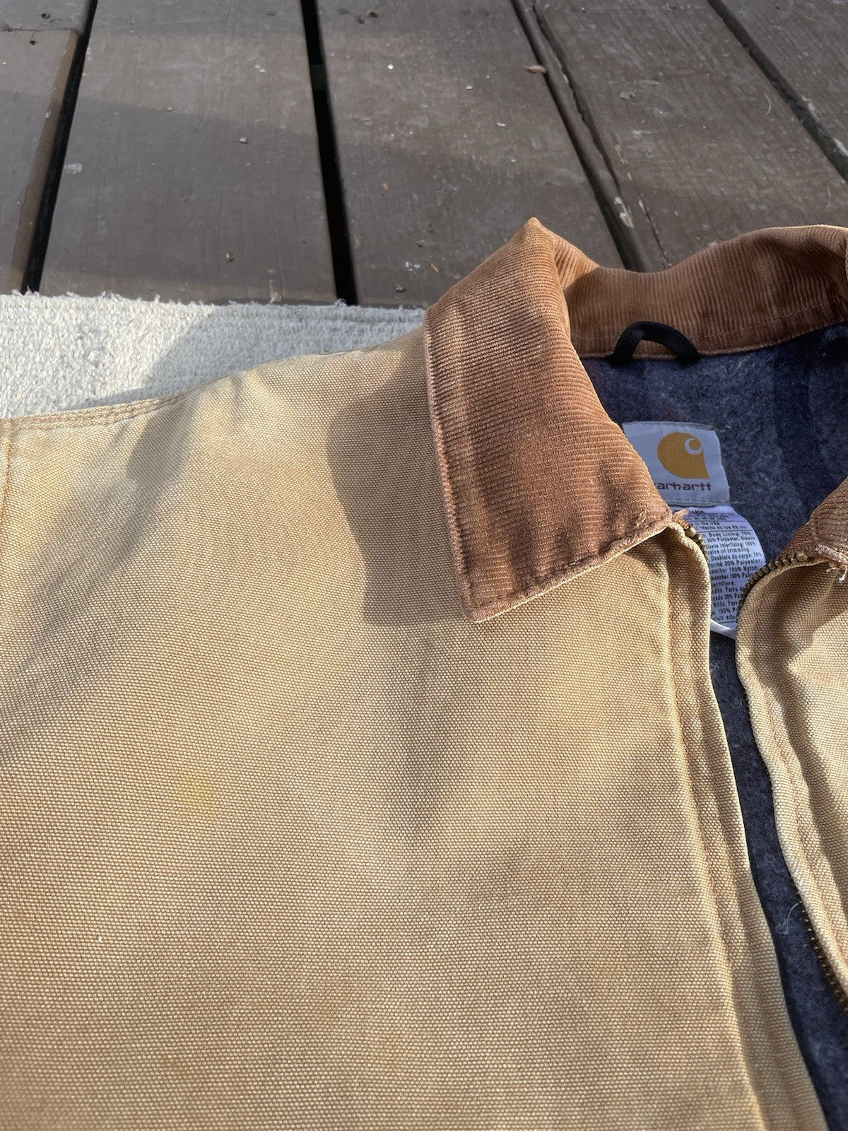 Carhartt Men’s J01 BRN Vintage Detroit Jacket Size 44 Fits Medium-Large