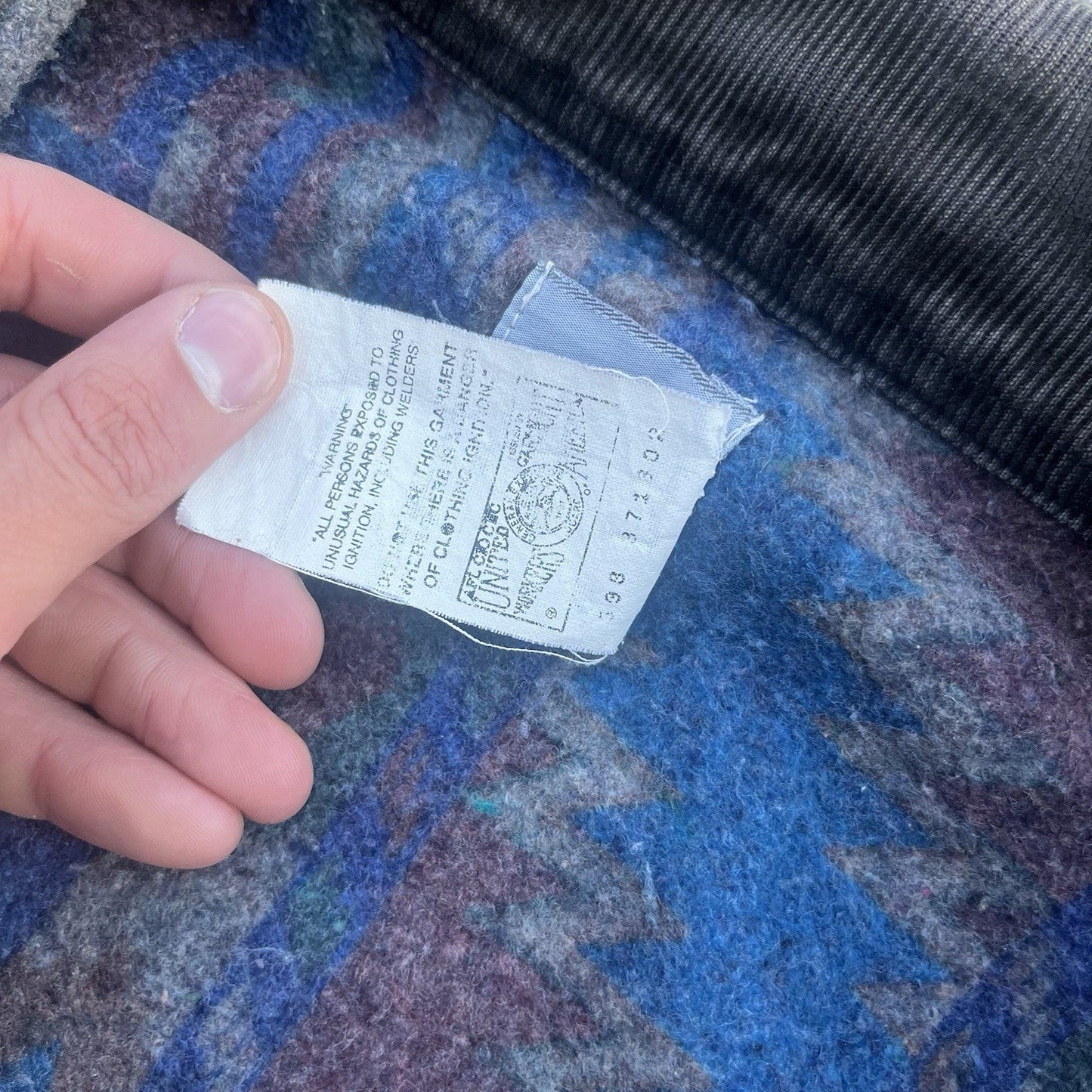 vintage 90’s carhartt j60 ptl aztec lined detroit jacket in petrol size large