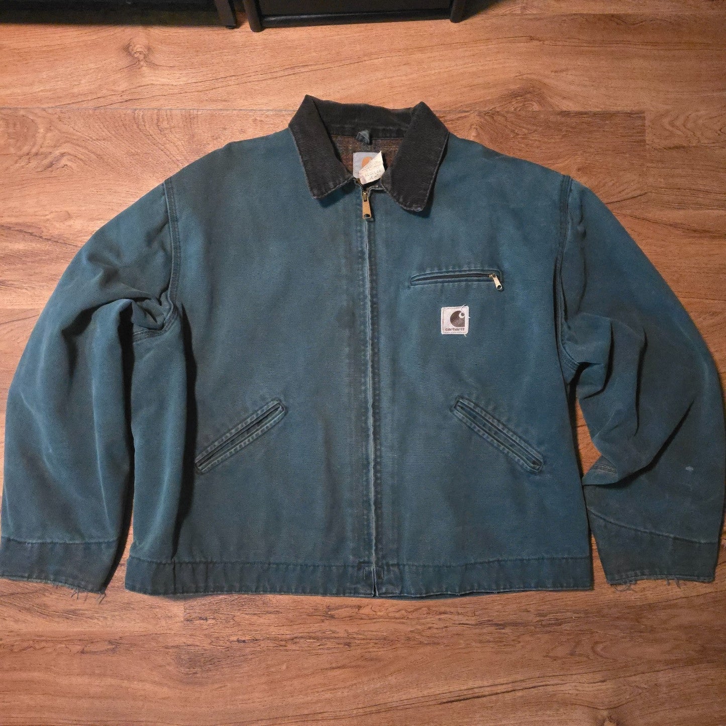 Vintage Carhartt Detroit Jacket J43 HTG Mens 2XL Green Plaid Lined Y2K