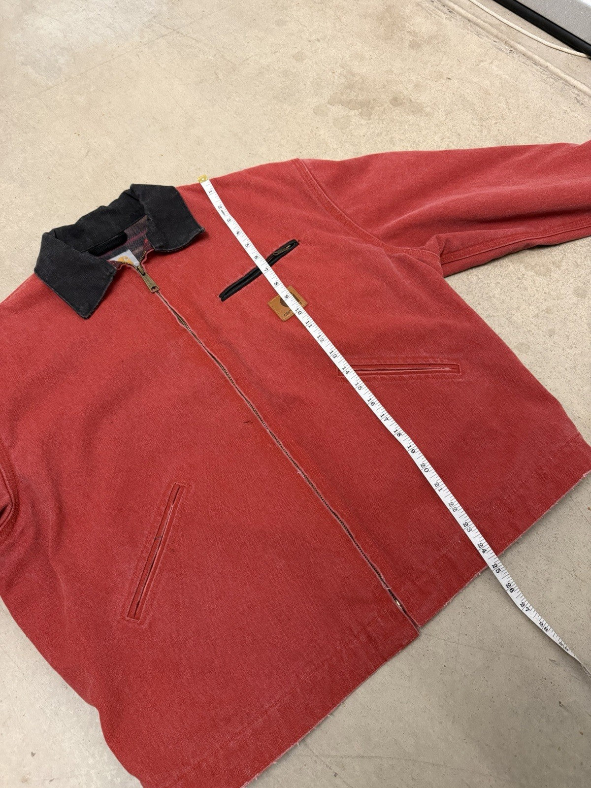 Vintage Carhartt J97 CRI Crimson Red Detroit Jacket Medium Rare Size USA