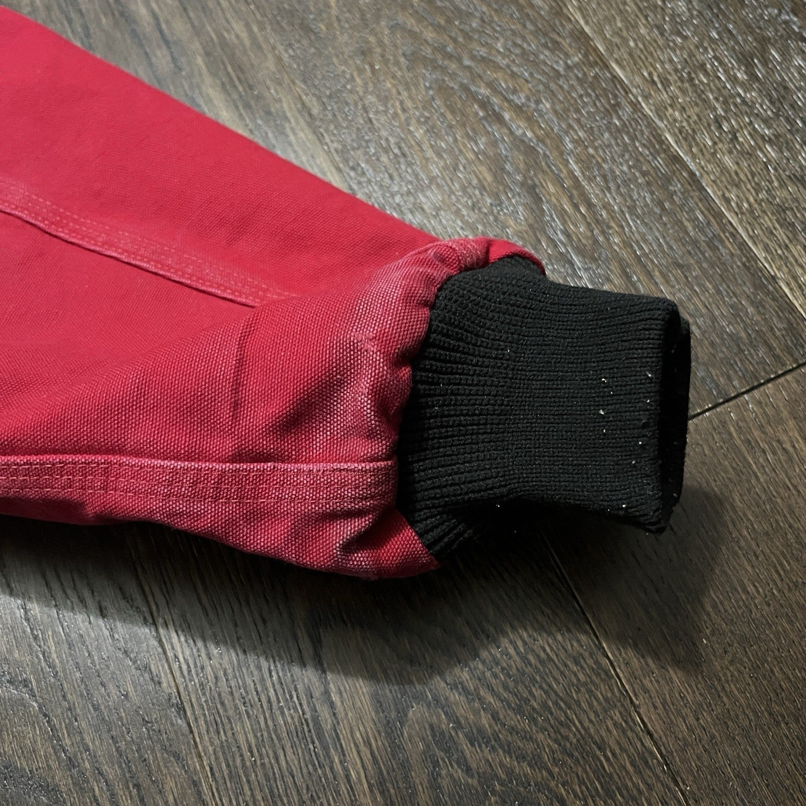 Vintage Red Santa Fe Carhartt Jacket Quilted Lined Barn Coat Size Large Rare