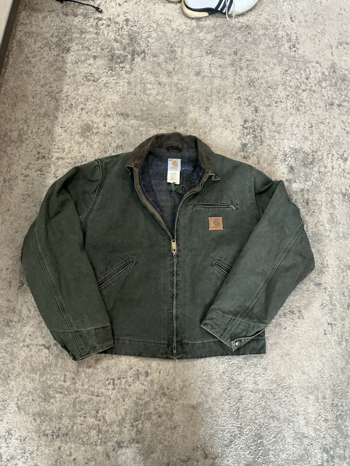 Green Carhartt Detroit Jacket J97 Tag Size M. 24x26. Made In USA. Vintage