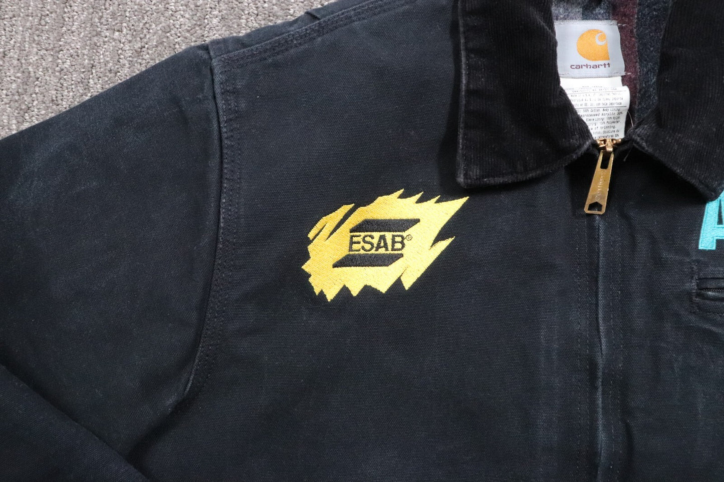 Carhartt VTG USA Detroit Jacket Blanket Lined Men's 40 Reg(medium) Black J01