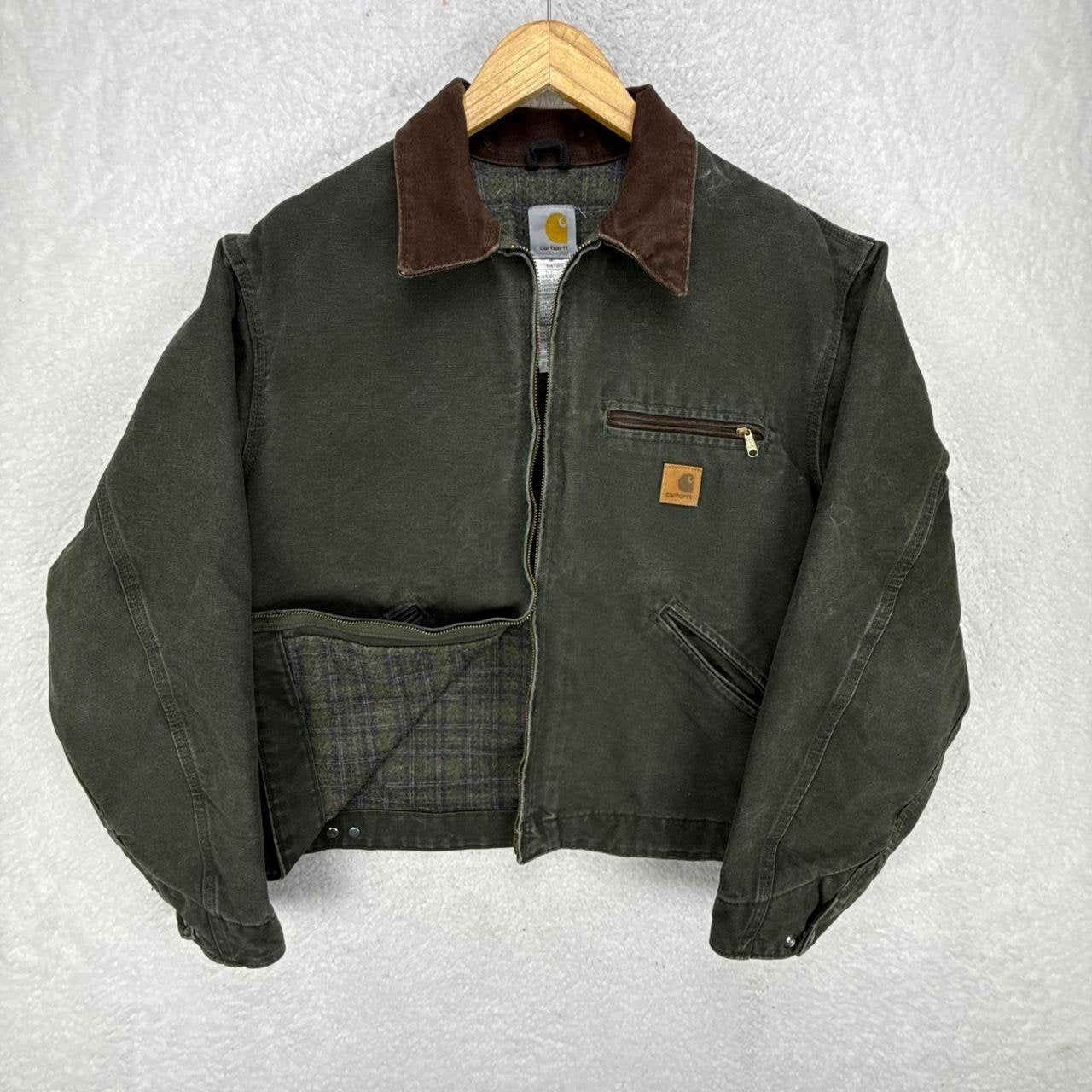 Carhartt VTG Detroit jacket blanket lined large moss green