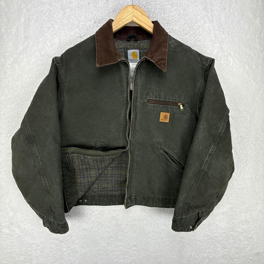 Carhartt VTG Detroit jacket blanket lined large moss green