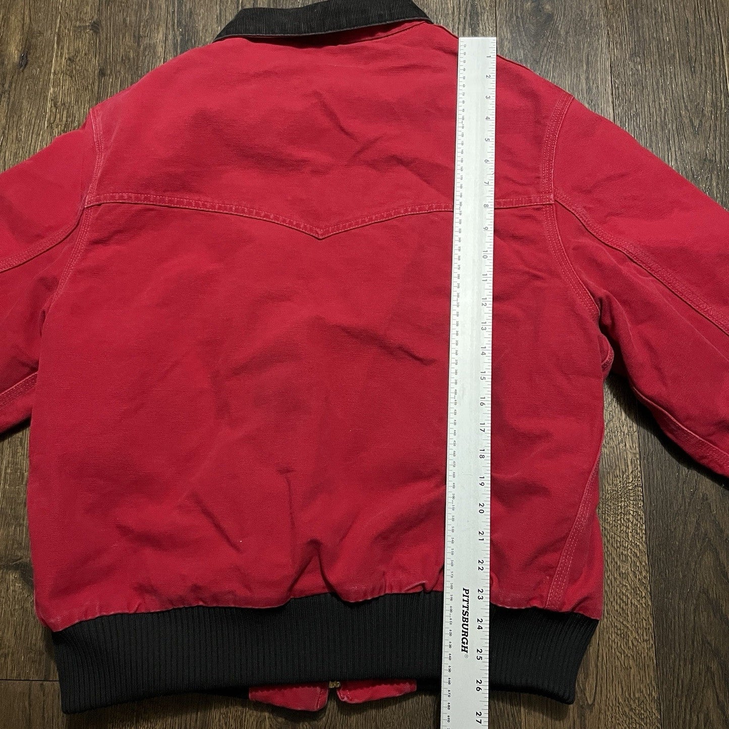 Vintage Red Santa Fe Carhartt Jacket Quilted Lined Barn Coat Size Large Rare