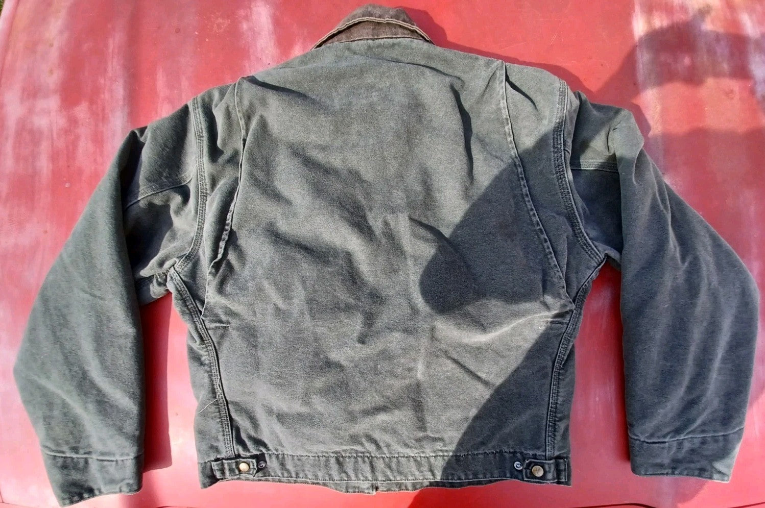 Vintage Carhartt J97 MOS Detroit Jacket Size Large Moss Green Blanket Lined Rare