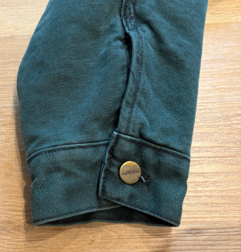 Vintage CARHARTT JB143 Blanket Lined Men's Jacket Hunter Green Large Detroit USA