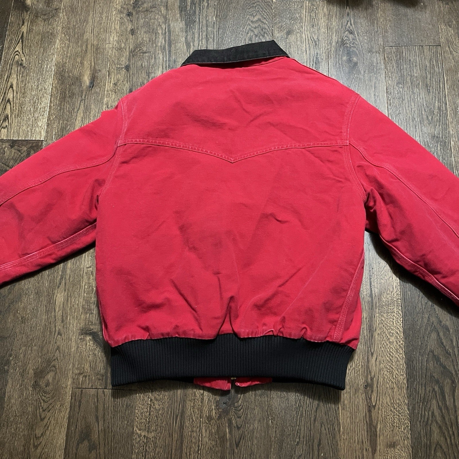 Vintage Red Santa Fe Carhartt Jacket Quilted Lined Barn Coat Size Large Rare
