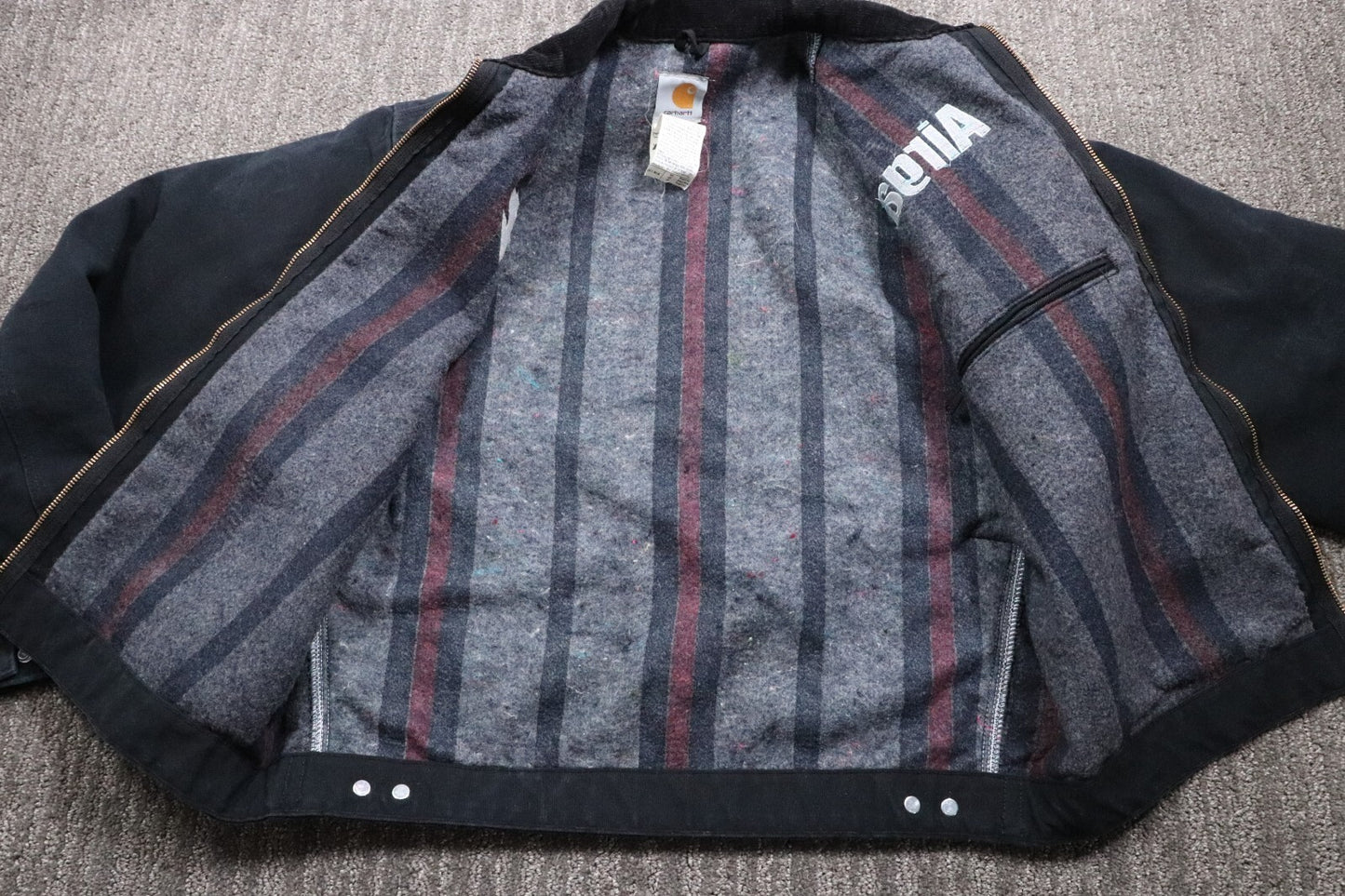 Carhartt VTG USA Detroit Jacket Blanket Lined Men's 40 Reg(medium) Black J01