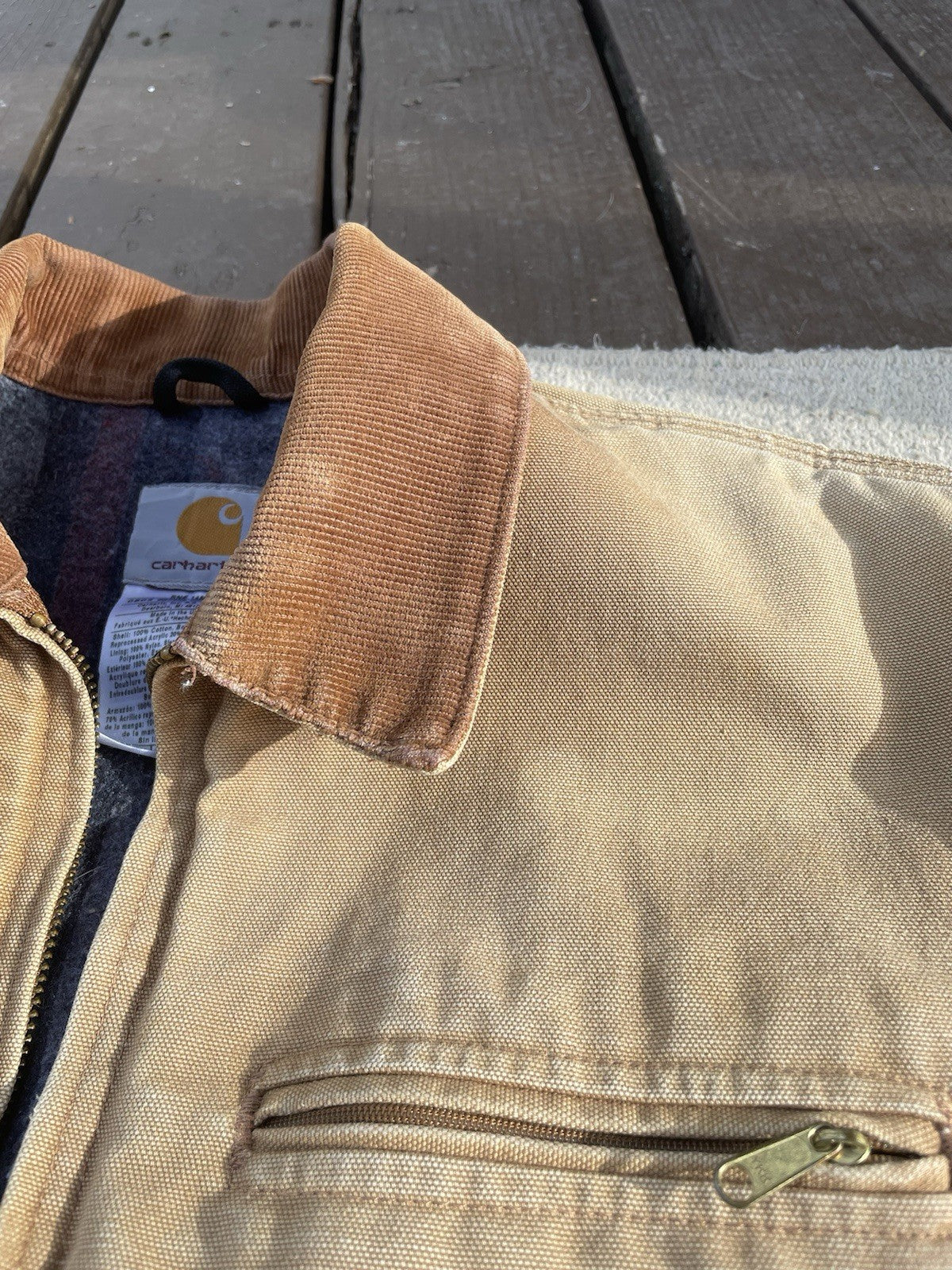 Carhartt Men’s J01 BRN Vintage Detroit Jacket Size 44 Fits Medium-Large