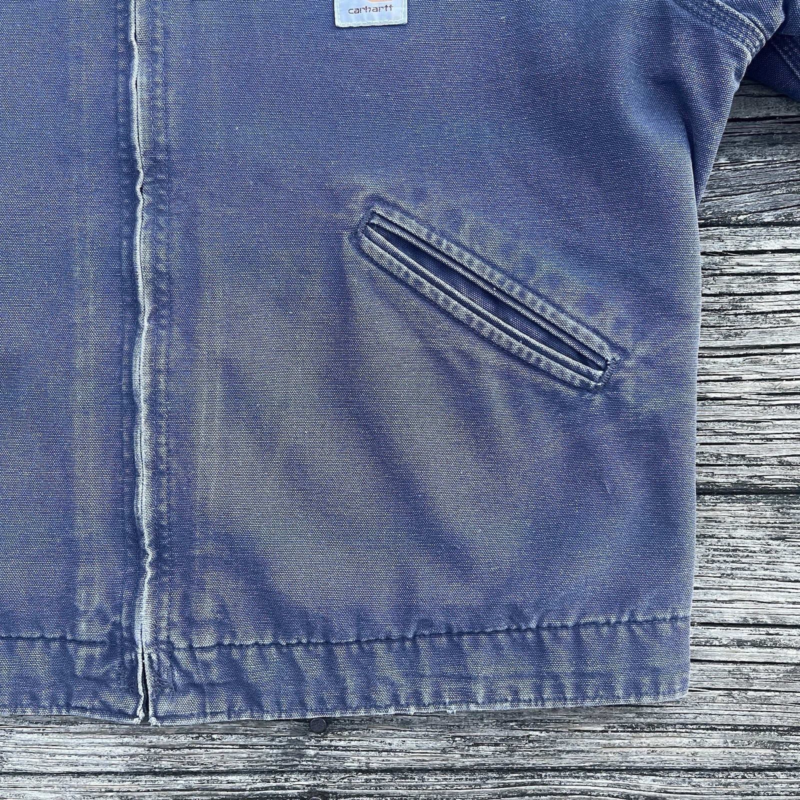 vintage 90’s carhartt j60 ptl aztec lined detroit jacket in petrol size large