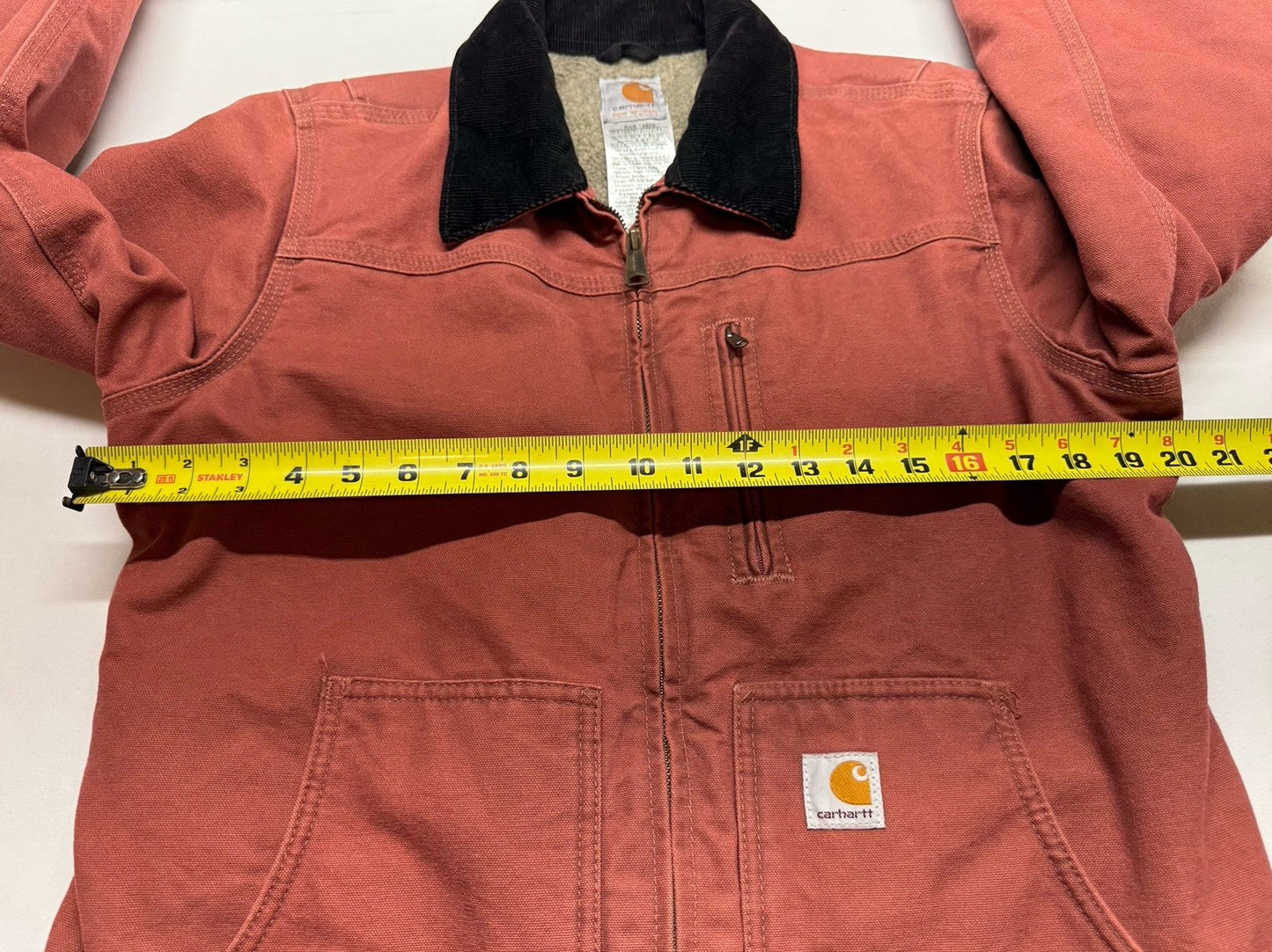 Vintage Y2K Carhartt WOMENS WC061 VRS Salmon Pink Sherpa Lined Sz Small Regular