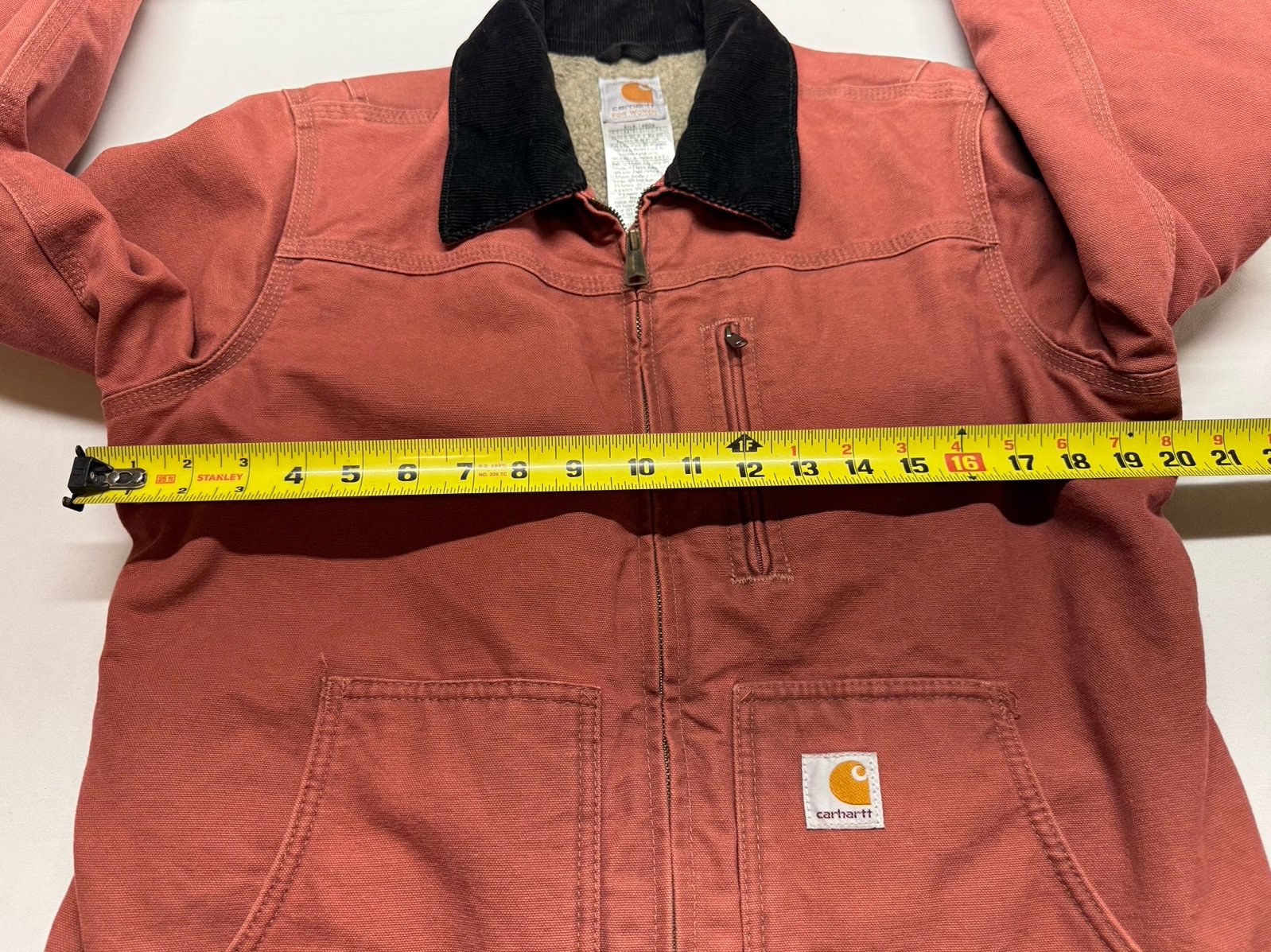 Vintage Y2K Carhartt WOMENS WC061 VRS Salmon Pink Sherpa Lined Sz Small Regular