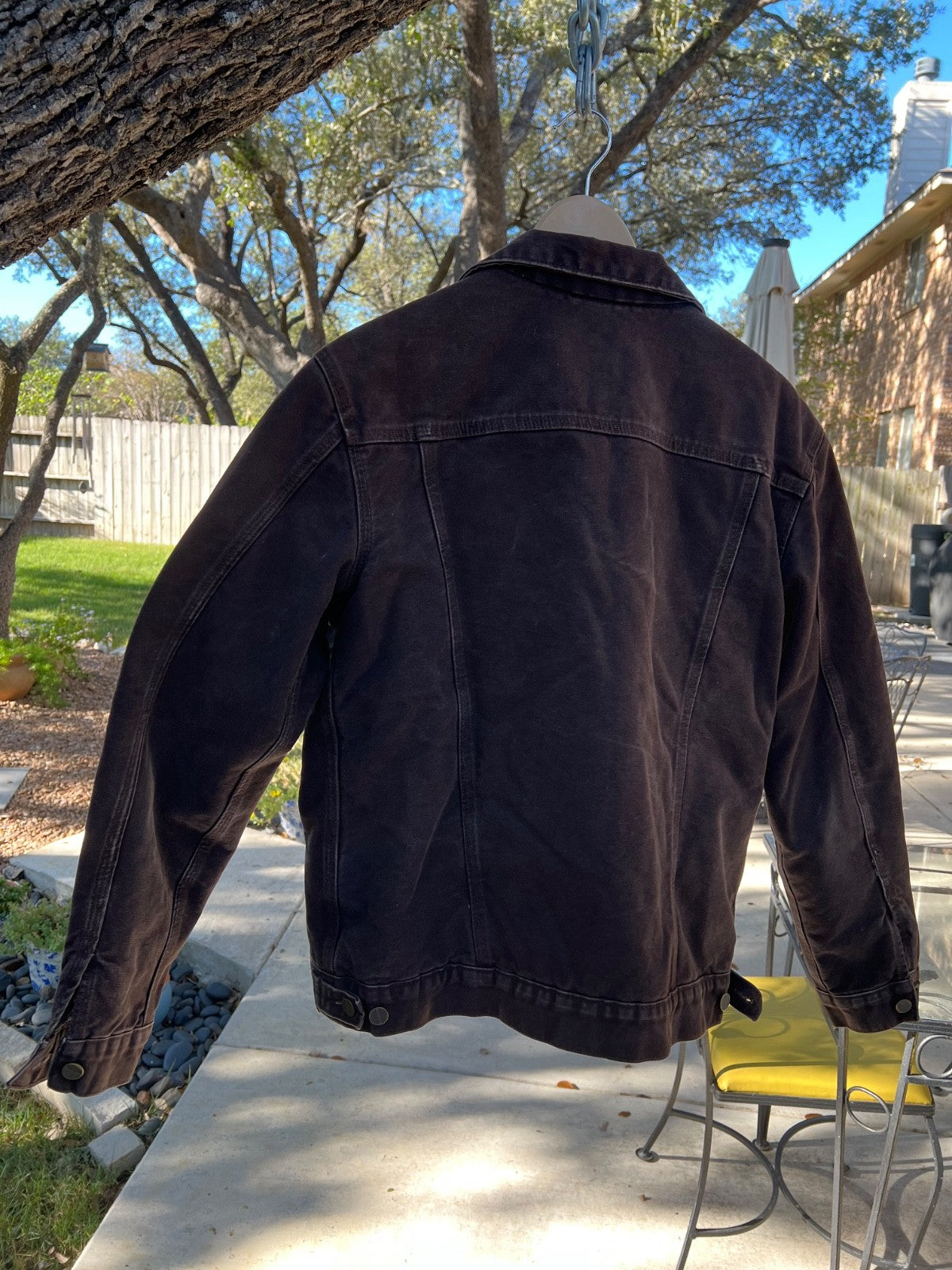 Carhartt Men's J233 DKB Dark Brown Sherpa Lined Trucker Jacket Size Medium