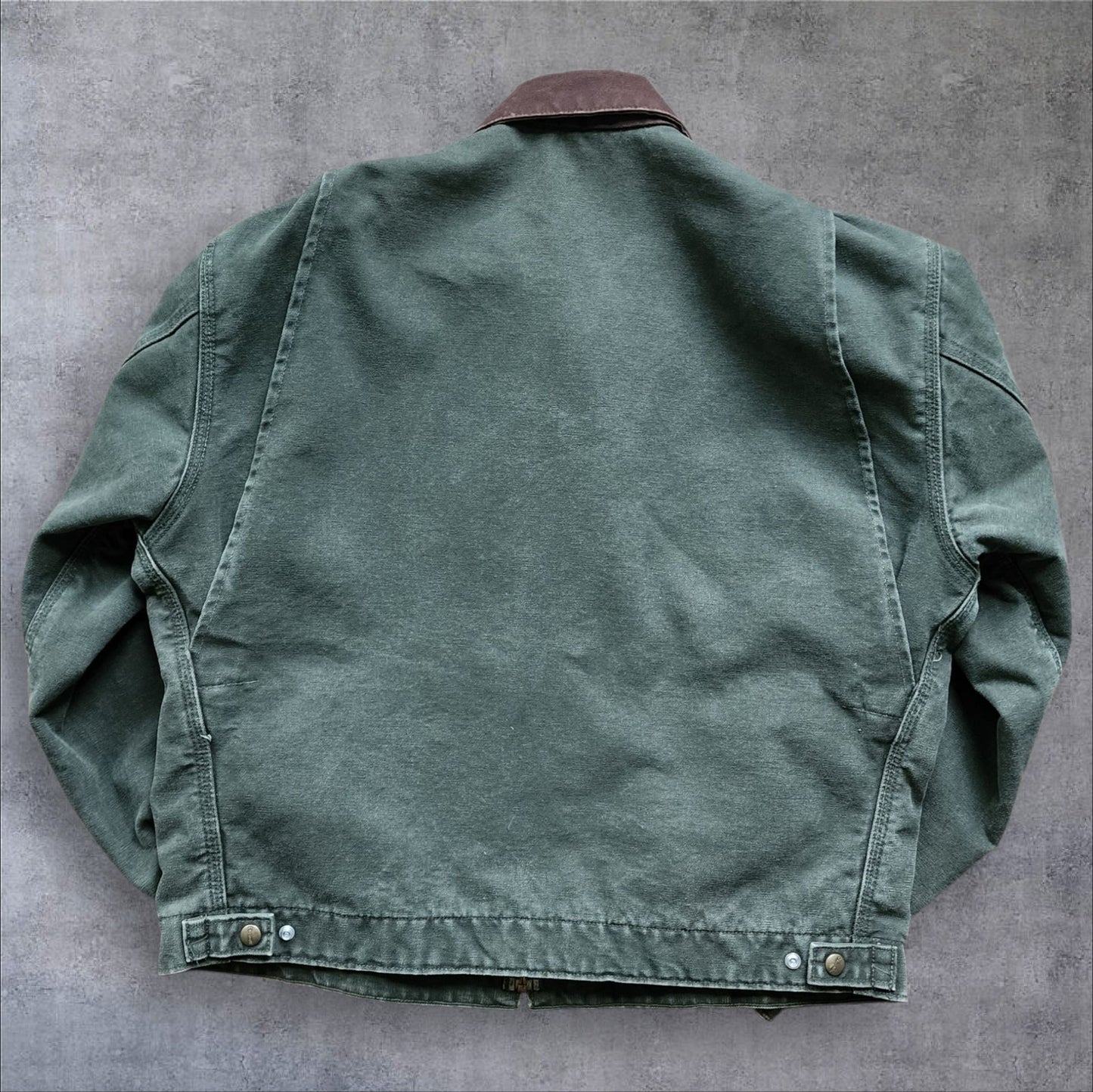 Carhartt Detroit Jacket Blanket Lined Mens Large J97 MOS Moss Green Faded