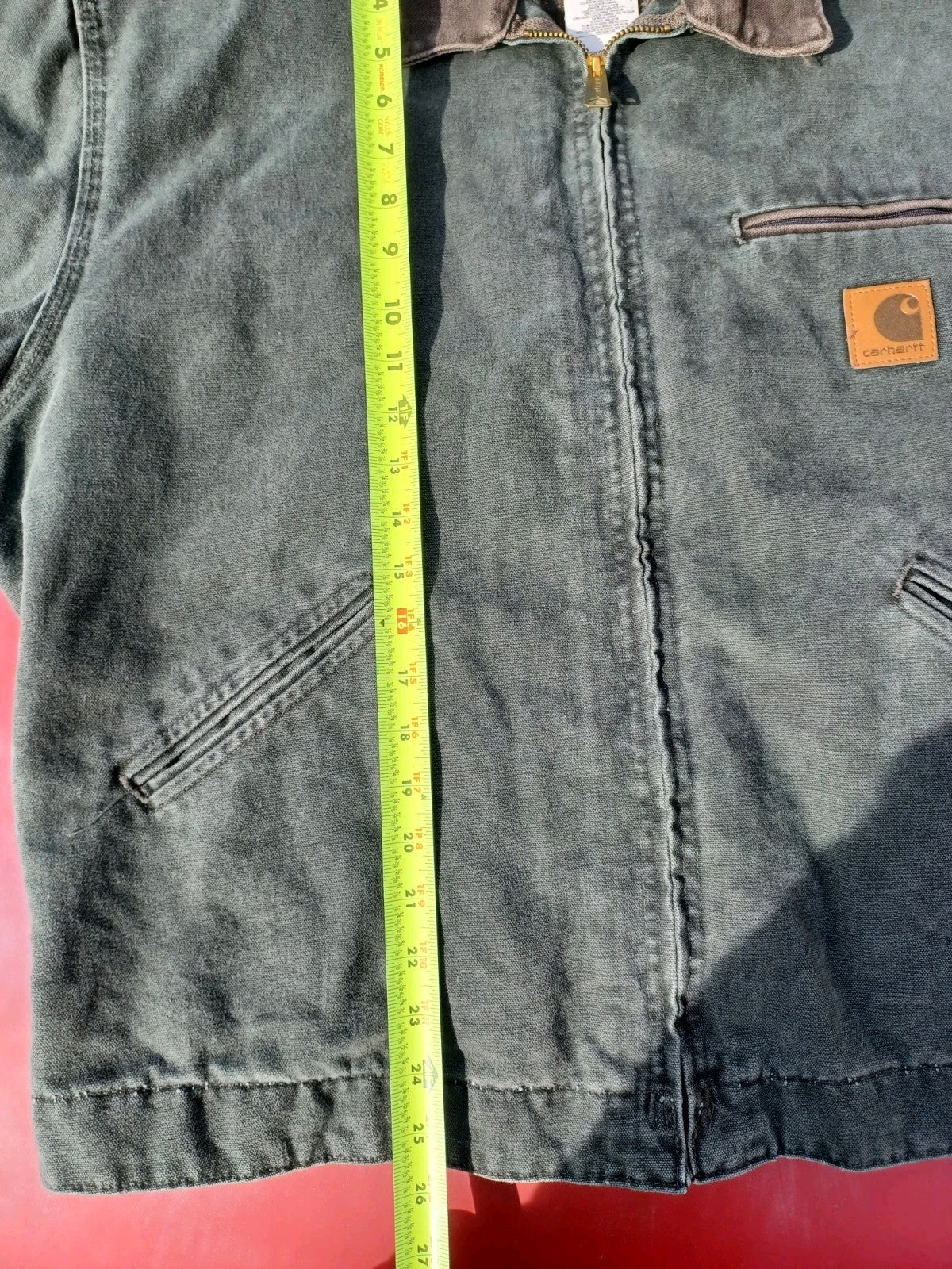 Vintage Carhartt J97 MOS Detroit Jacket Size Large Moss Green Blanket Lined Rare