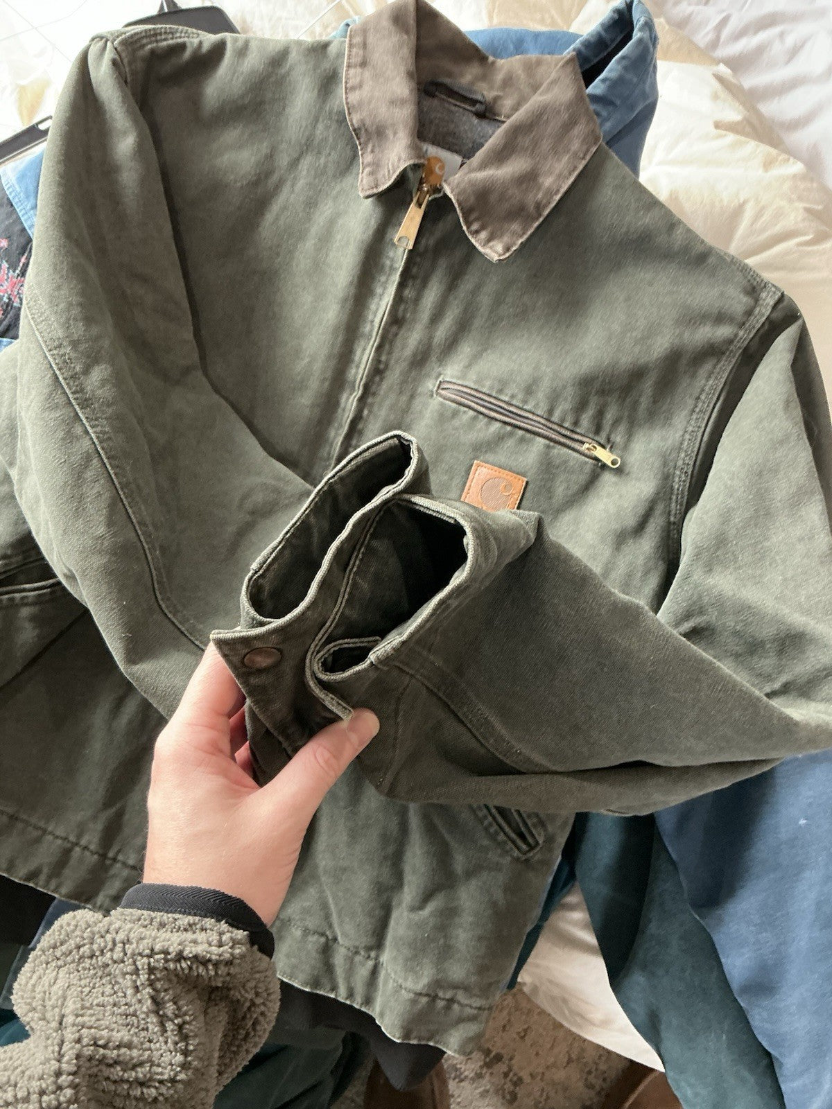 Green Carhartt Detroit Jacket J97 Tag Size M. 24x26. Made In USA. Vintage