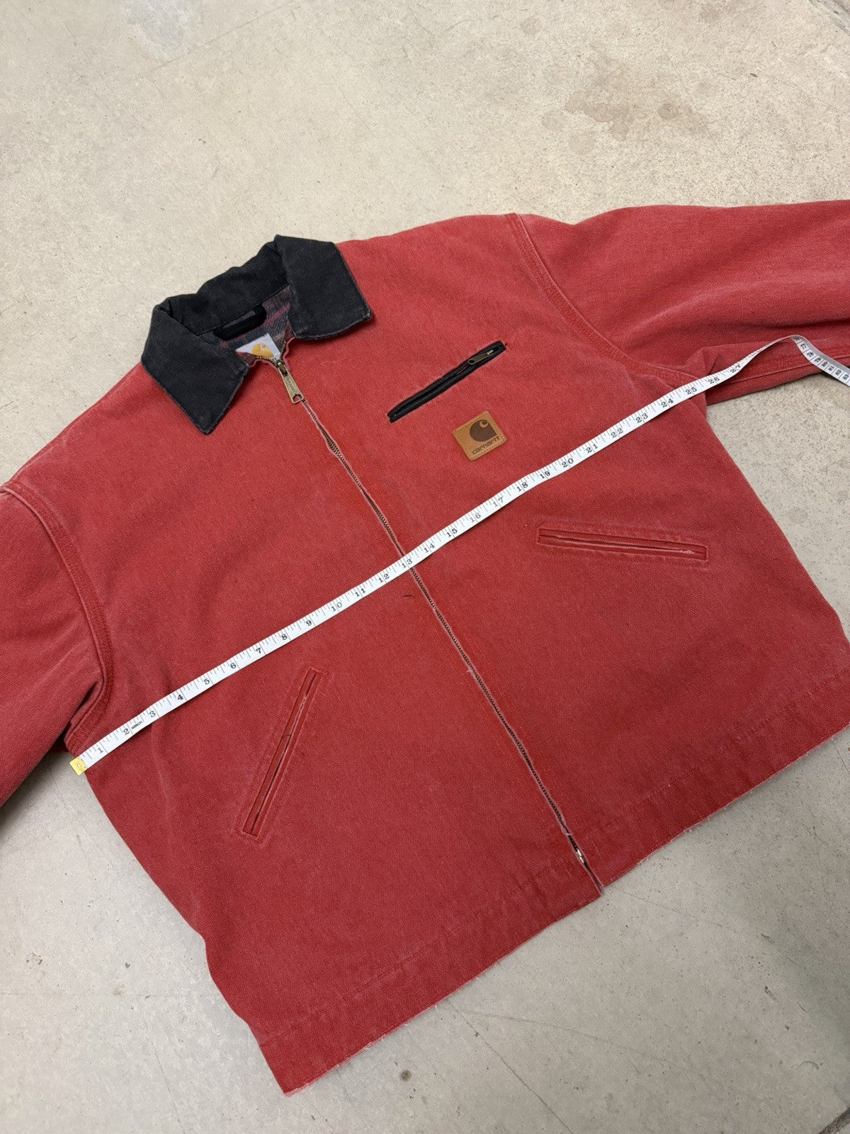 Vintage Carhartt J97 CRI Crimson Red Detroit Jacket Medium Rare Size USA