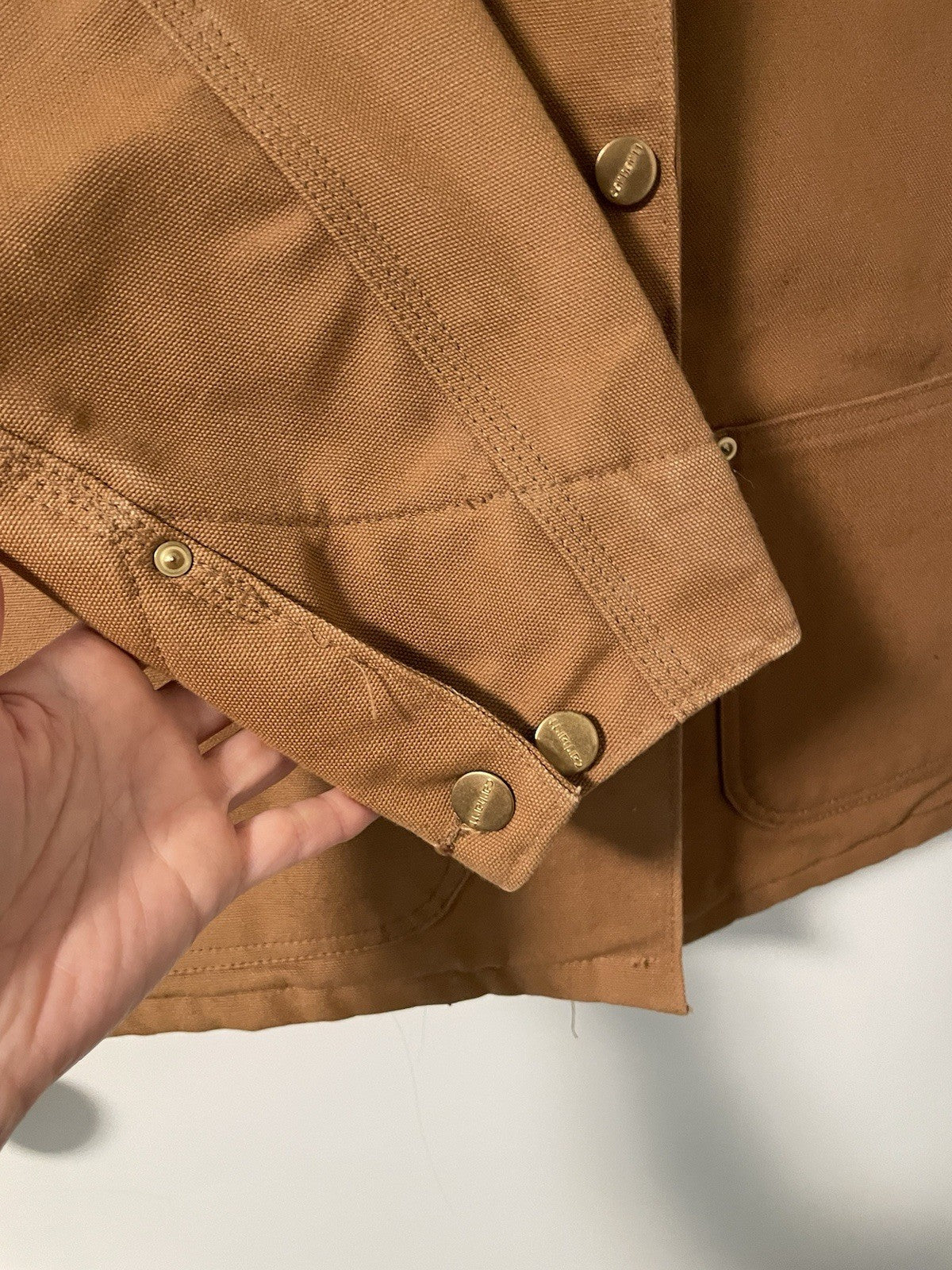 EUC Vintage Carhartt Mens Canvas Blanket Lined Chore Jacket 6BLCT  40 Tall USA