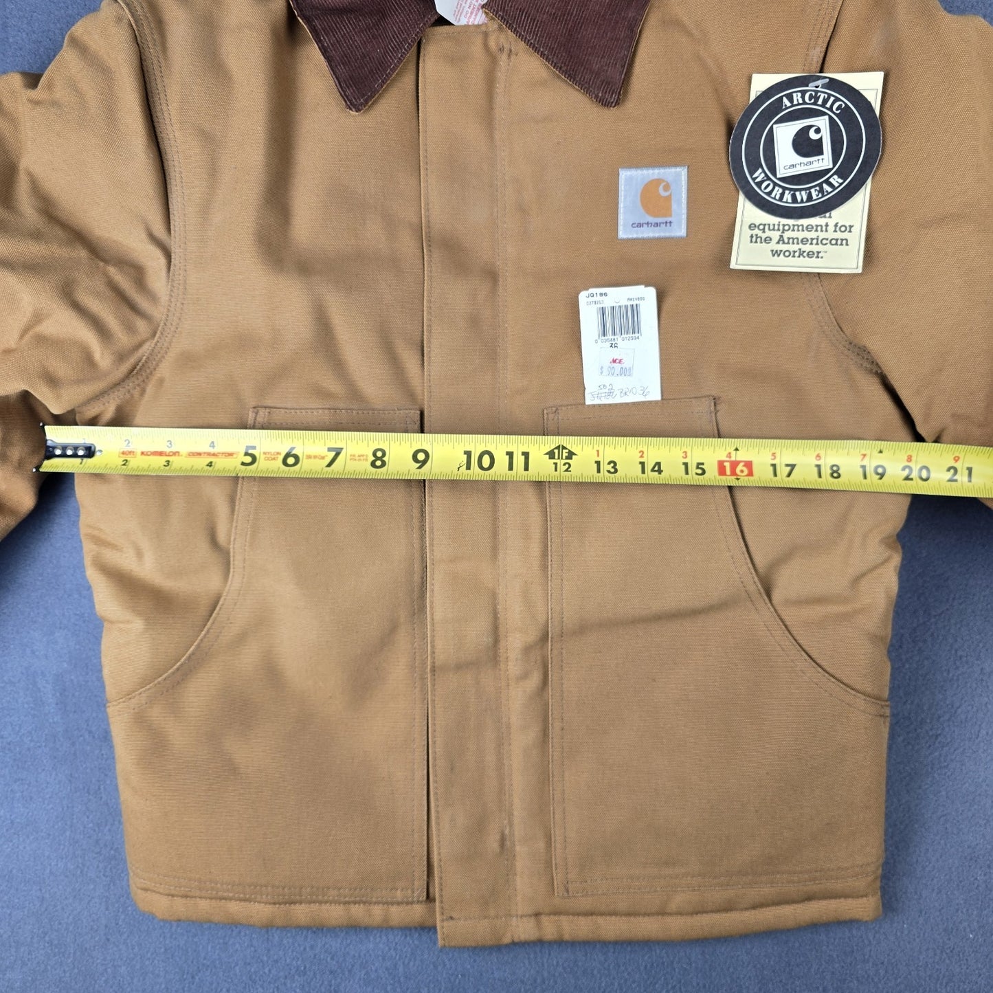 Vintage Carhartt Arctic J02 Jacket Quilt Lined Mens Small 36  Brown Deadstock