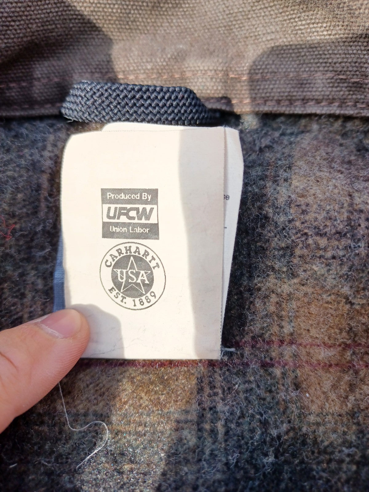 Vintage Carhartt J97 MOS Detroit Jacket Size Large Moss Green Blanket Lined Rare